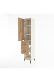 Hyperion Dolap 3 Raflı 2 Çekmeceli Tek Kapaklı 44x44x221 - S61M131V3B