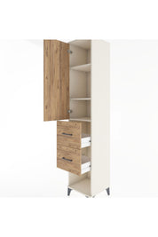 Hyperion Dolap 3 Raflı 2 Çekmeceli Tek Kapaklı 44x44x221 - S61M131V3B