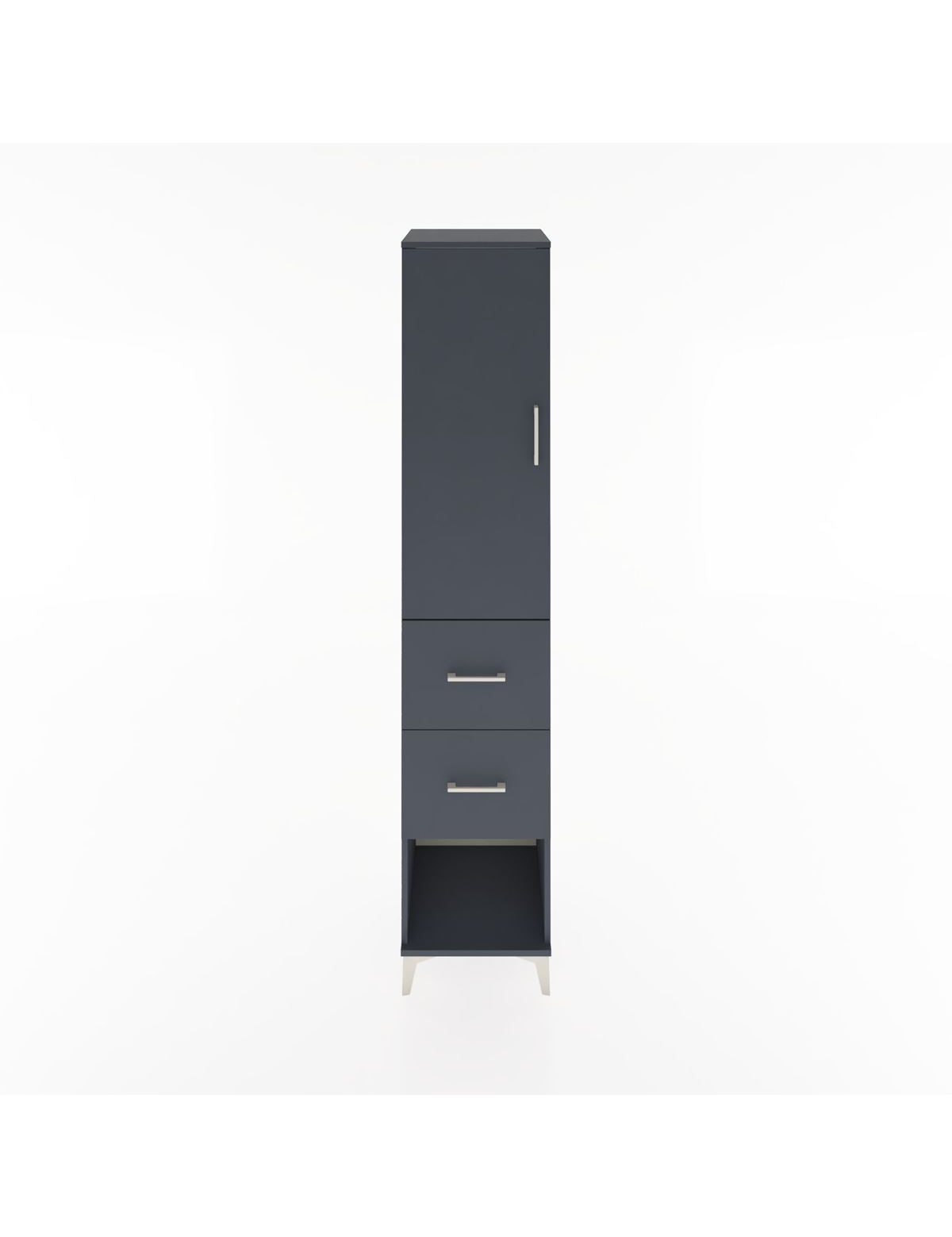 Hyperion Dolap 3 Raflı 2 Çekmeceli Tek Kapaklı 44x44x221 Antrasit-Antrasit