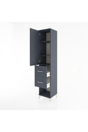 Hyperion Dolap 3 Raflı 2 Çekmeceli Tek Kapaklı 44x44x221 Antrasit-Antrasit