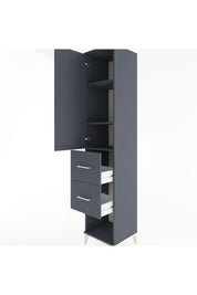 Hyperion Dolap 3 Raflı 2 Çekmeceli Tek Kapaklı 44x44x221 Antrasit-Antrasit