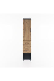 Hyperion Dolap 3 Raflı 2 Çekmeceli Tek Kapaklı 44x44x221 Antrasit-Çam