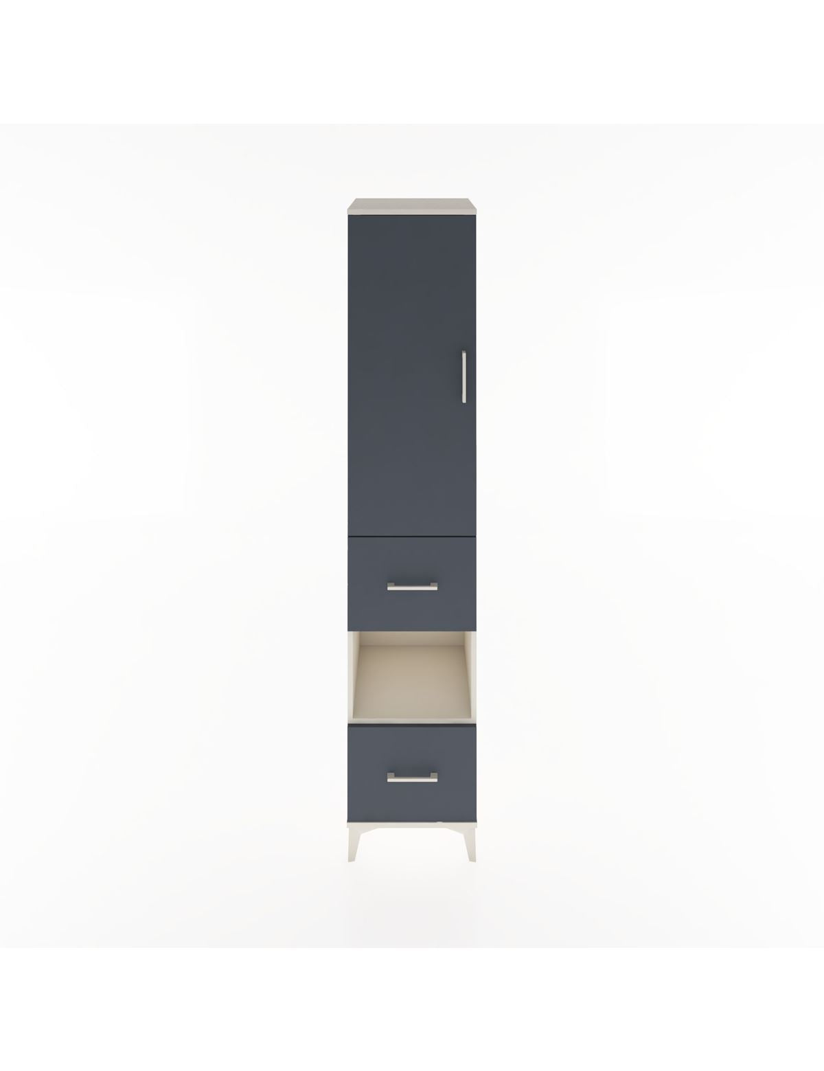 Hyperion Dolap 3 Raflı 2 Çekmeceli Tek Askılı 44x44x221 Aytaşı-Antrasit