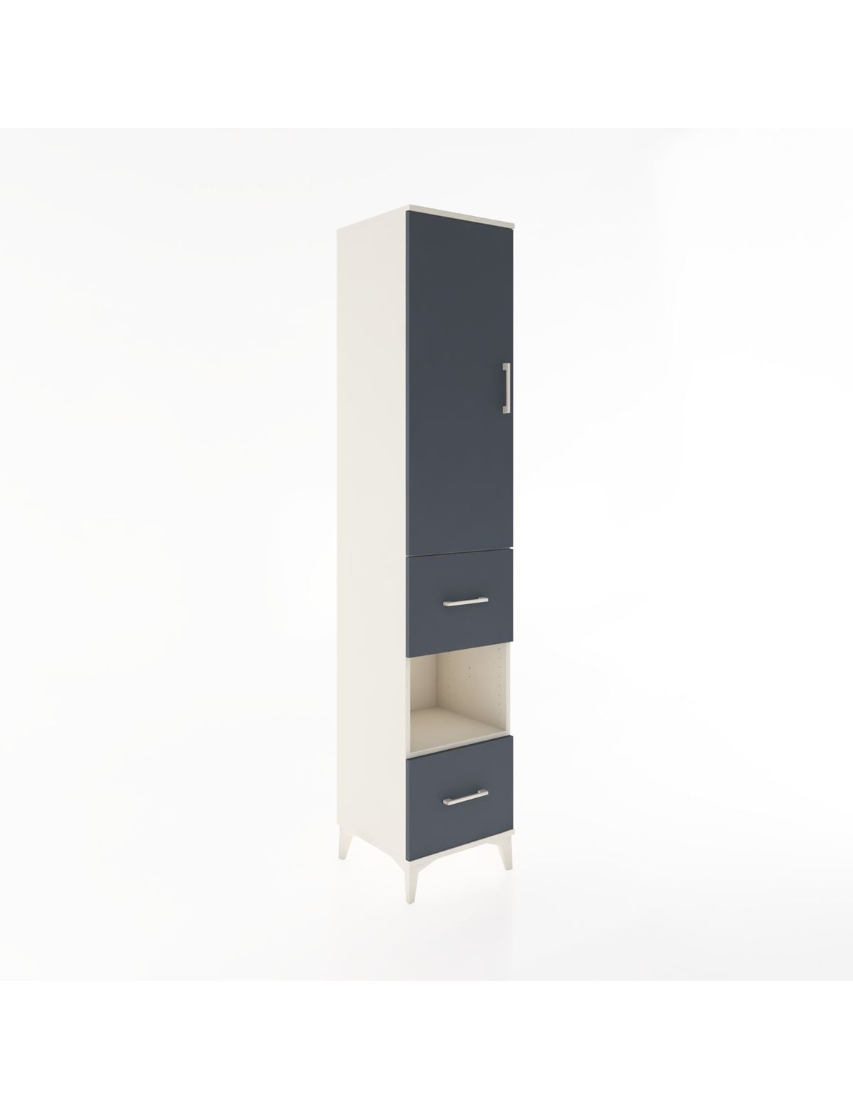 Hyperion Dolap 3 Raflı 2 Çekmeceli Tek Askılı 44x44x221 Aytaşı-Antrasit