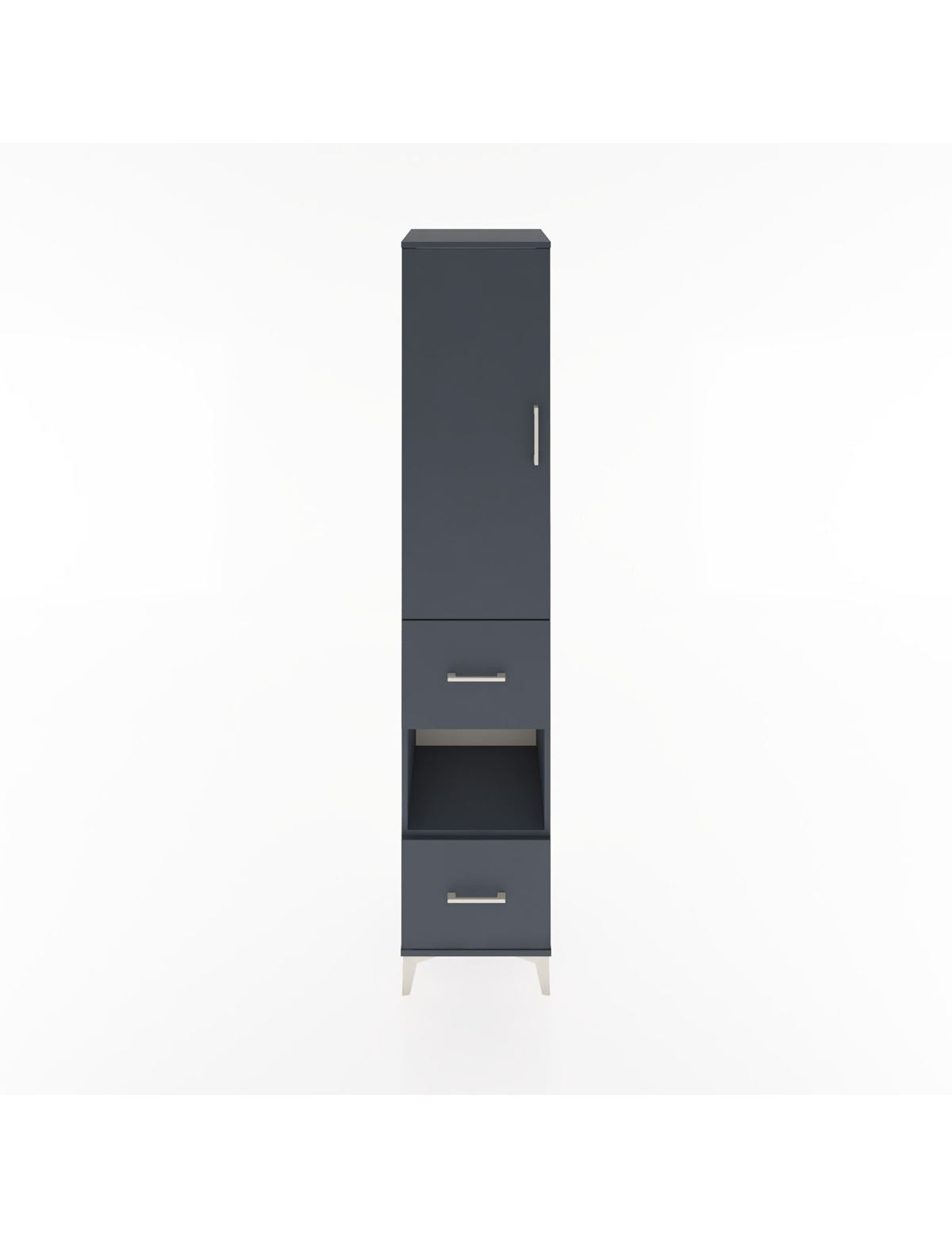 Hyperion Dolap 3 Raflı 2 Çekmeceli Tek Askılı 44x44x221 Antrasit-Antrasit