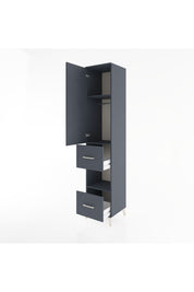 Hyperion Dolap 3 Raflı 2 Çekmeceli Tek Askılı 44x44x221 Antrasit-Antrasit