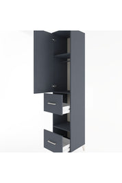 Hyperion Dolap 3 Raflı 2 Çekmeceli Tek Askılı 44x44x221 Antrasit-Antrasit