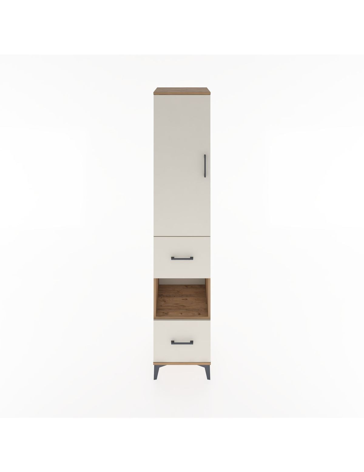 Hyperion Dolap 3 Raflı 2 Çekmeceli Tek Askılı 44x44x221 Çam-Aytaşı