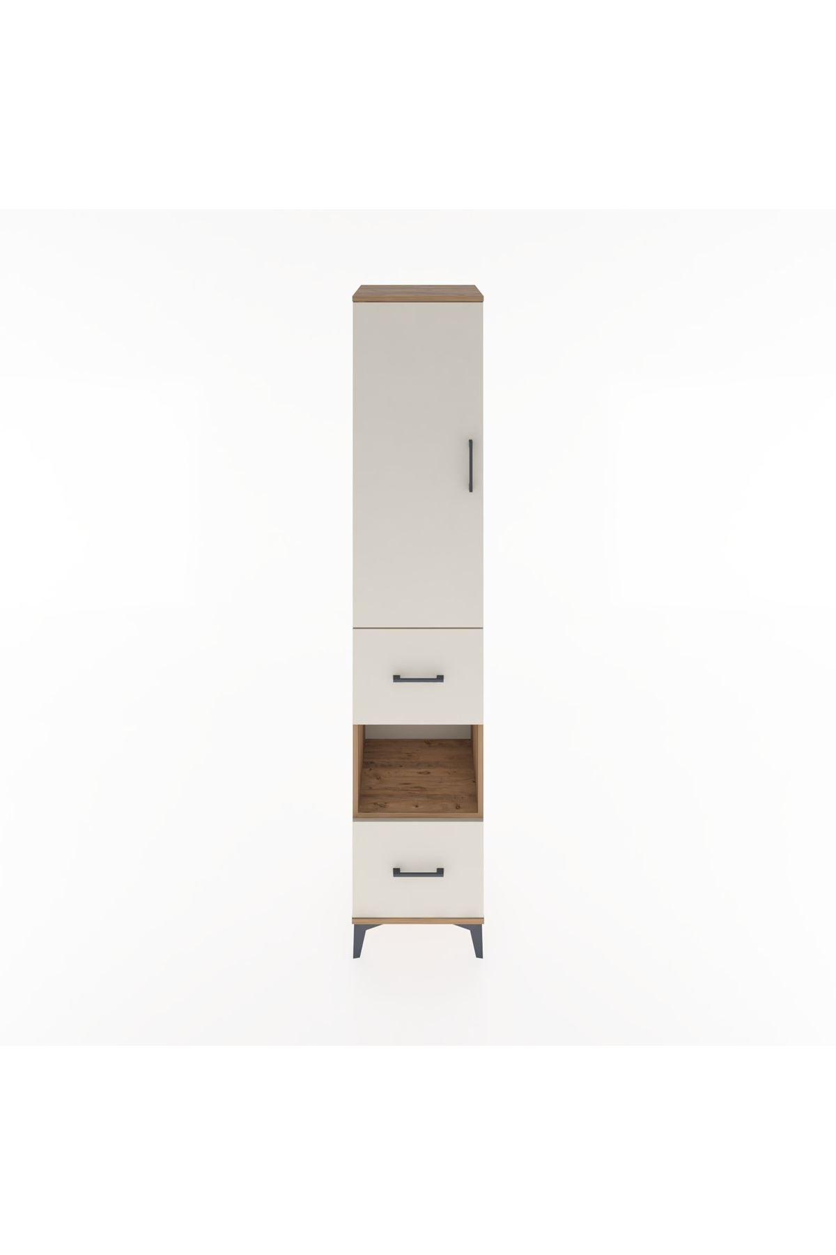 Hyperion Dolap 3 Raflı 2 Çekmeceli Tek Askılı 44x44x221 Çam-Aytaşı