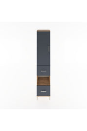 Hyperion Dolap 3 Raflı 2 Çekmeceli Tek Askılı 44x44x221 Çam-Antrasit