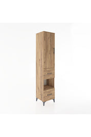 Hyperion Dolap 3 Raflı 2 Çekmeceli Tek Askılı 44x44x221 Çam-Çam