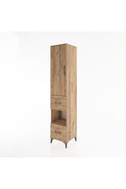 Hyperion Dolap 3 Raflı 2 Çekmeceli Tek Askılı 44x44x221 Çam-Çam