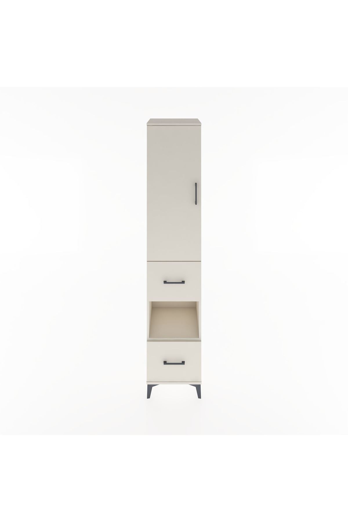 Hyperion Dolap 4 Raflı 2 Çekmeceli Tek Kapaklı 44x44x221 Aytaşı-Aytaşı