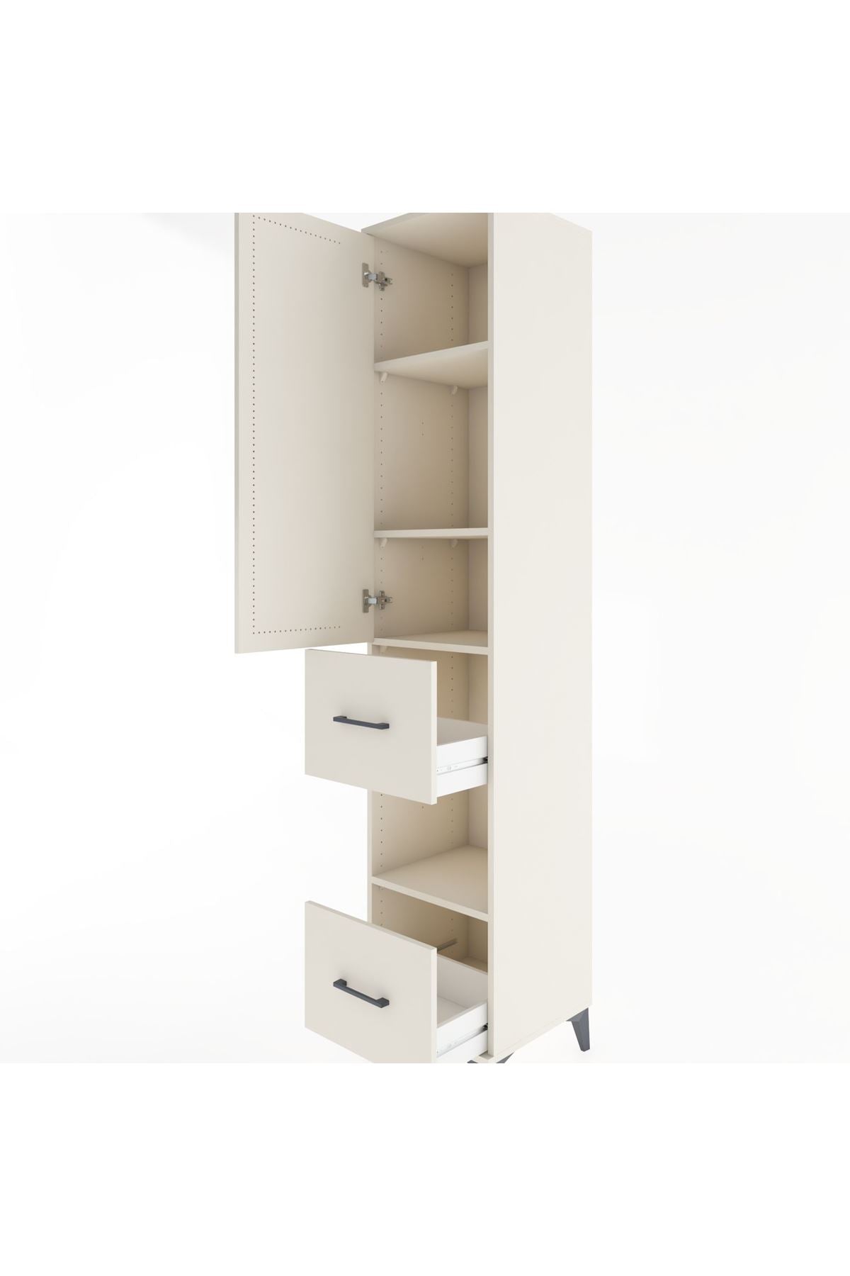 Hyperion Dolap 4 Raflı 2 Çekmeceli Tek Kapaklı 44x44x221 Aytaşı-Aytaşı