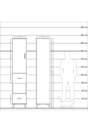 Hyperion Dolap 4 Raflı 2 Çekmeceli Tek Kapaklı 44x44x221 Aytaşı-Aytaşı