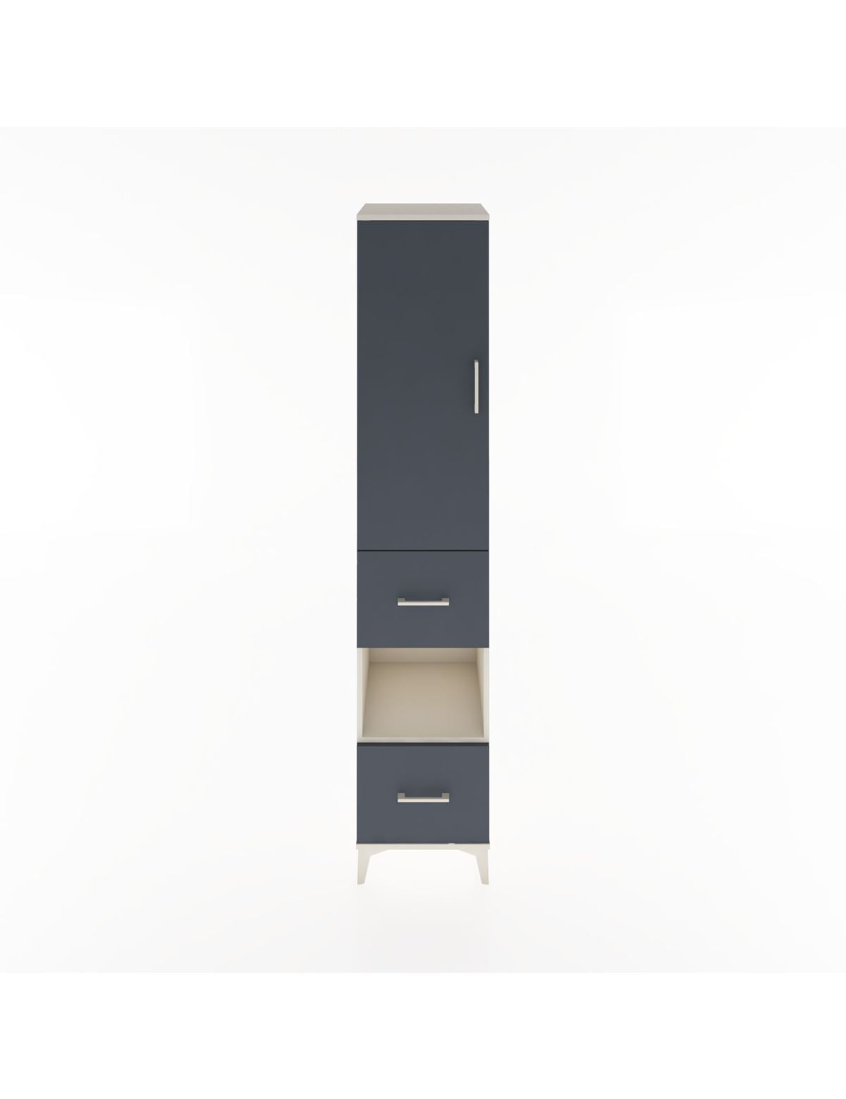Hyperion Dolap 4 Raflı 2 Çekmeceli Tek Kapaklı 44x44x221 Aytaşı-Antrasit