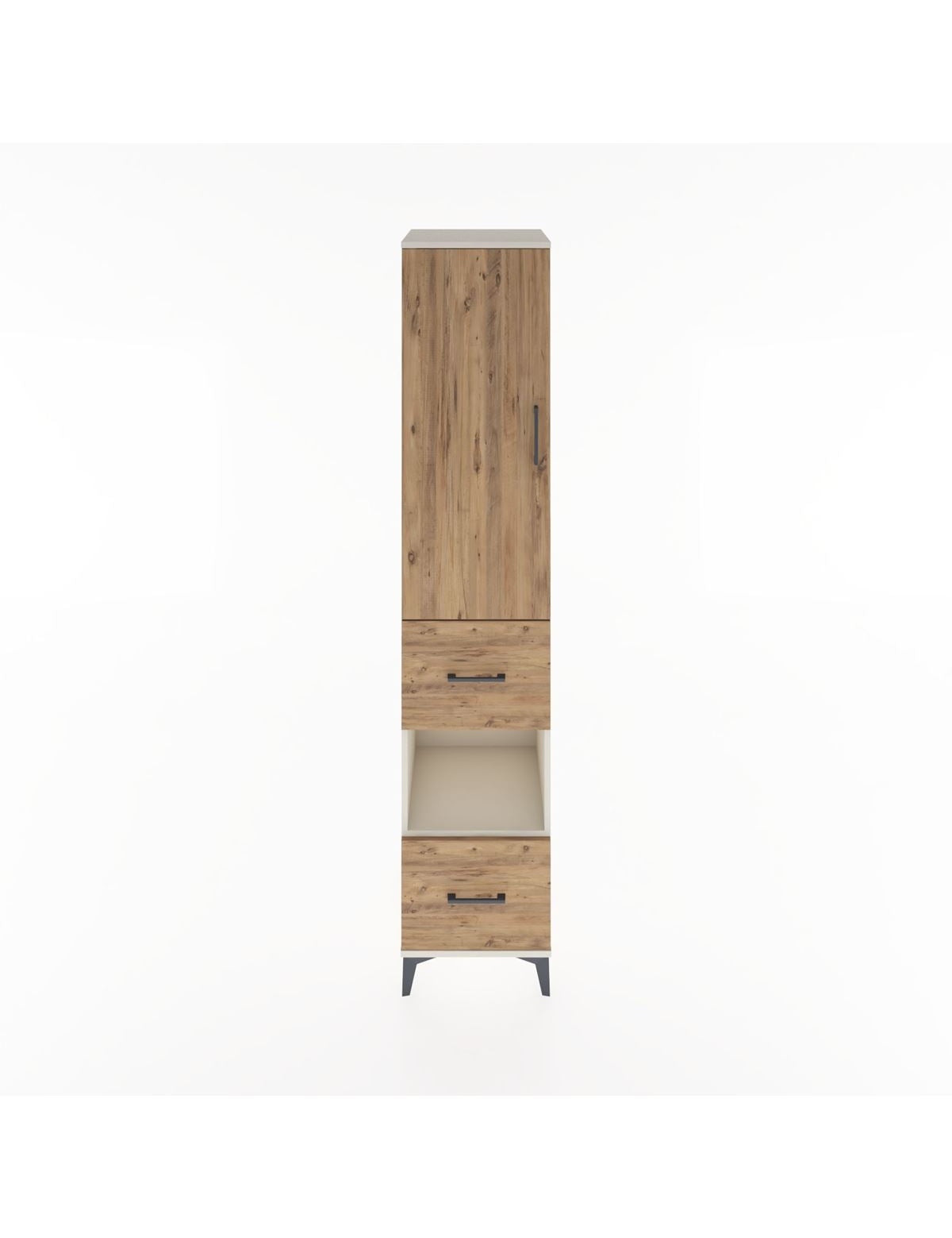 Hyperion Dolap 4 Raflı 2 Çekmeceli Tek Kapaklı 44x44x221 Aytaşı-Çam