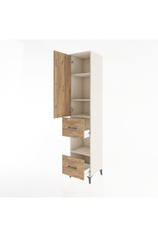 Hyperion Dolap 4 Raflı 2 Çekmeceli Tek Kapaklı 44x44x221 Aytaşı-Çam