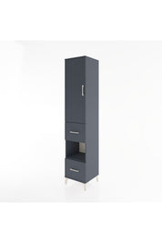 Hyperion Dolap 4 Raflı 2 Çekmeceli Tek Kapaklı 44x44x221 Antrasit-Antrasit