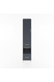 Hyperion Dolap 4 Raflı 2 Çekmeceli Tek Kapaklı 44x44x221 Antrasit-Antrasit
