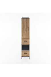 Hyperion Dolap 4 Raflı 2 Çekmeceli Tek Kapaklı 44x44x221 Antrasit-Çam