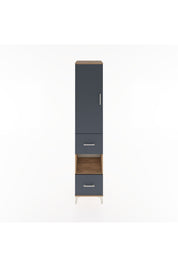 Hyperion Dolap 4 Raflı 2 Çekmeceli Tek Kapaklı 44x44x221 Çam-Antrasit