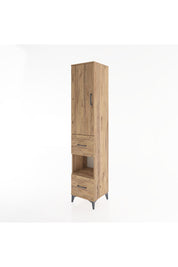 Hyperion Dolap 4 Raflı 2 Çekmeceli Tek Kapaklı 44x44x221 Çam-Çam