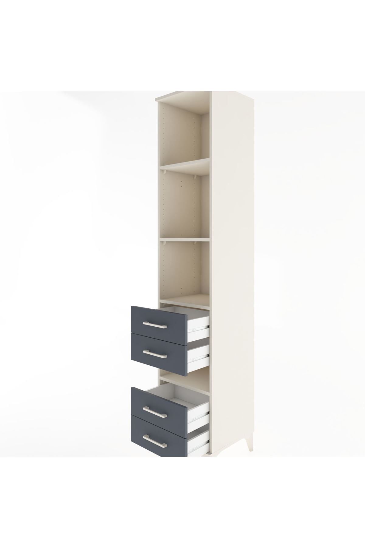 Hyperion Dolap 4 Raflı 4 Çekmeceli 44x44x221 Aytaşı-Antrasit