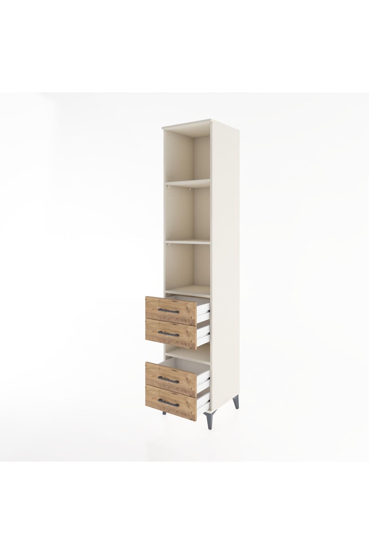 Hyperion Dolap 4 Raflı 4 Çekmeceli 44x44x221 Aytaşı-Çam