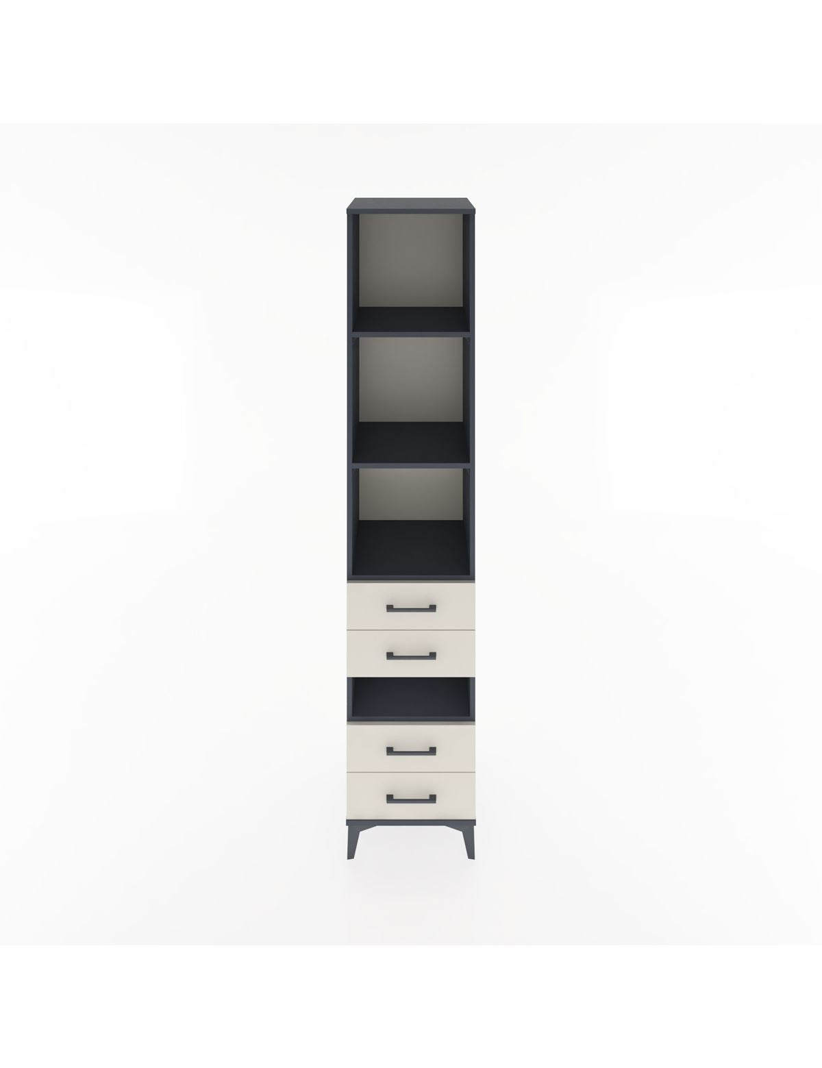 Hyperion Dolap 4 Raflı 4 Çekmeceli 44x44x221 Antrasit-Aytaşı