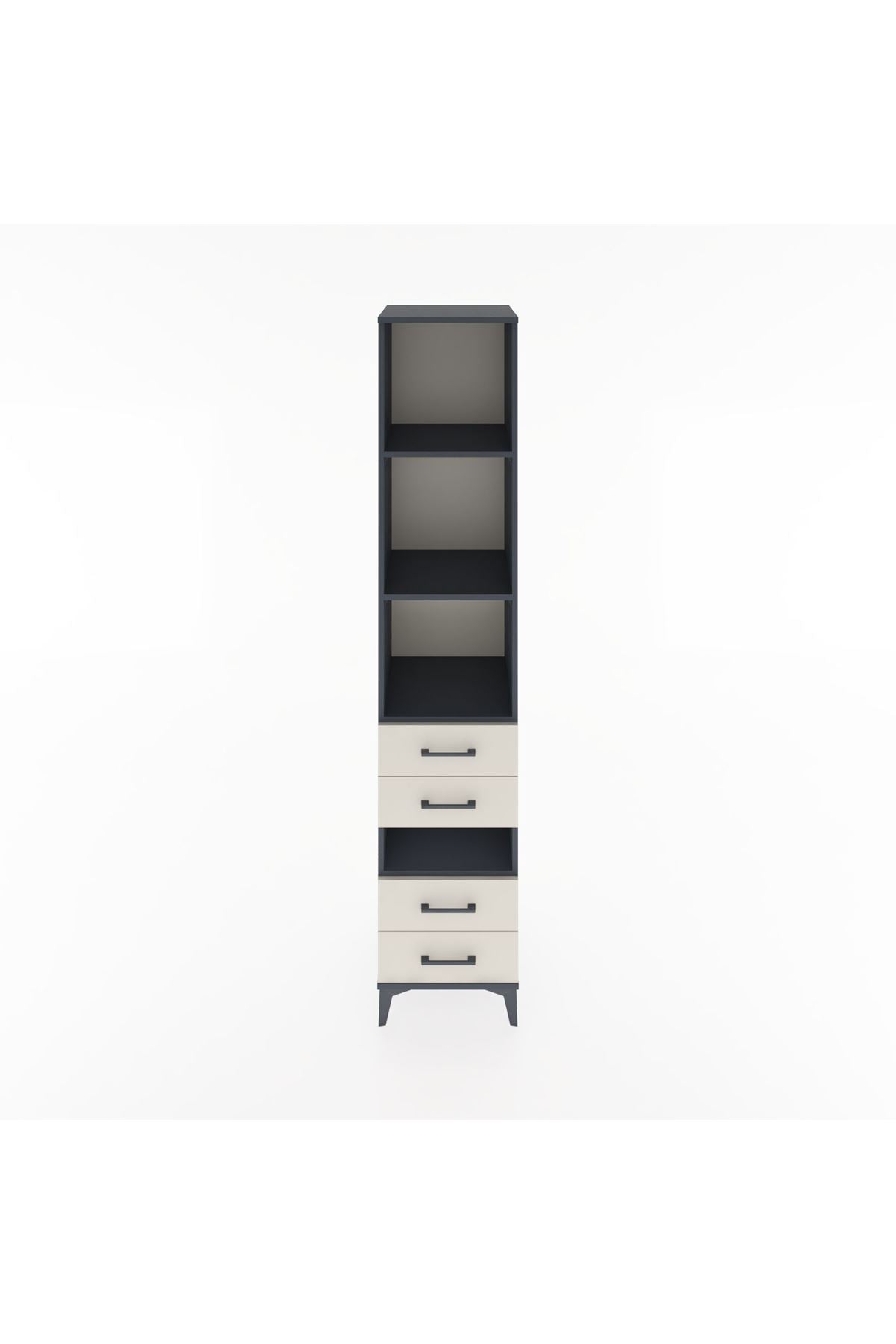 Hyperion Dolap 4 Raflı 4 Çekmeceli 44x44x221 Antrasit-Aytaşı
