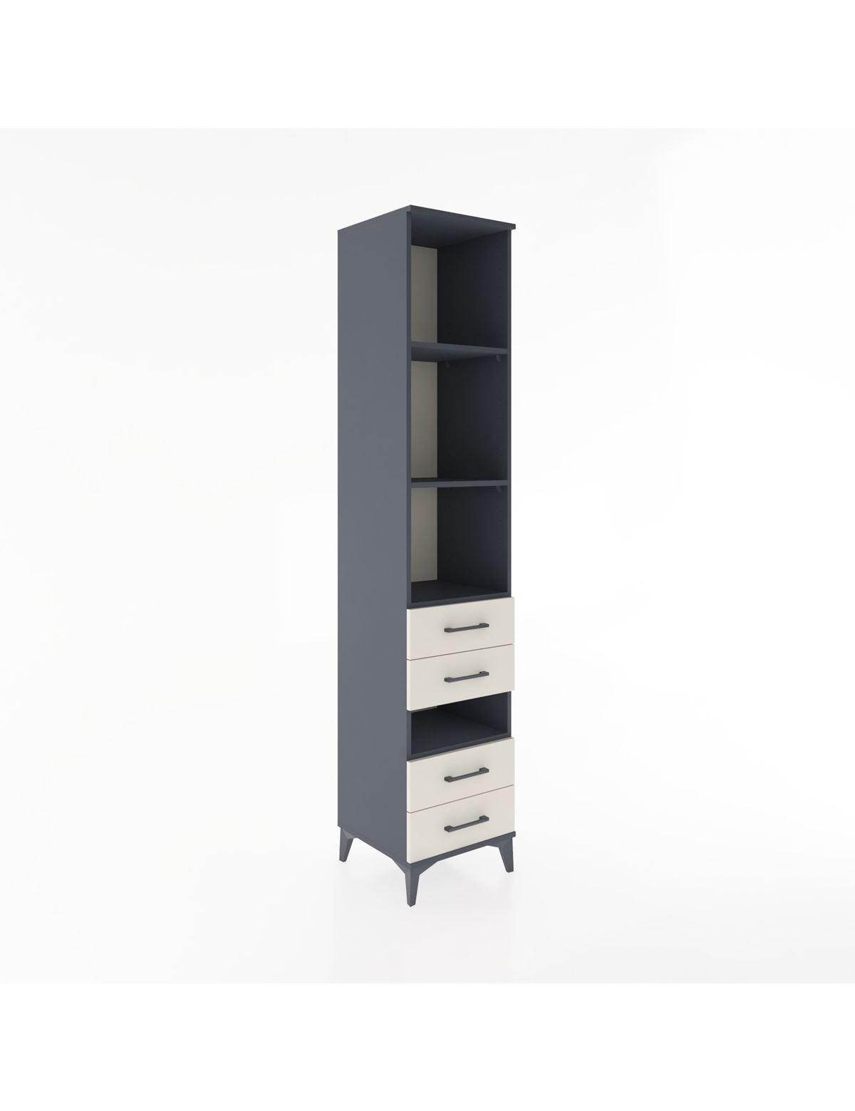 Hyperion Dolap 4 Raflı 4 Çekmeceli 44x44x221 Antrasit-Aytaşı