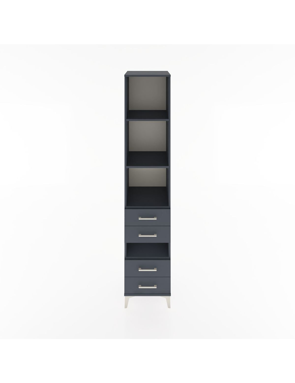Hyperion Dolap 4 Raflı 4 Çekmeceli 44x44x221 Antrasit-Antrasit