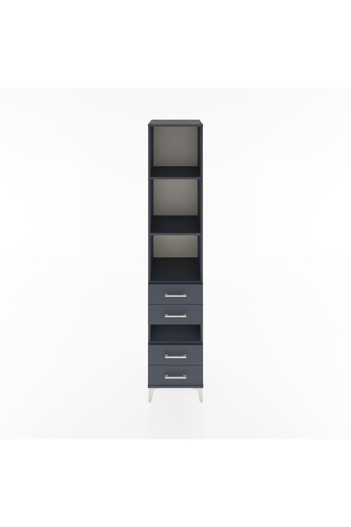 Hyperion Dolap 4 Raflı 4 Çekmeceli 44x44x221 Antrasit-Antrasit
