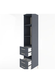 Hyperion Dolap 4 Raflı 4 Çekmeceli 44x44x221 Antrasit-Antrasit