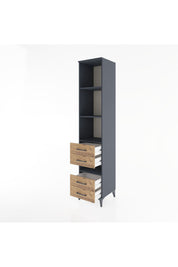 Hyperion Dolap 4 Raflı 4 Çekmeceli 44x44x221 Antrasit-Çam