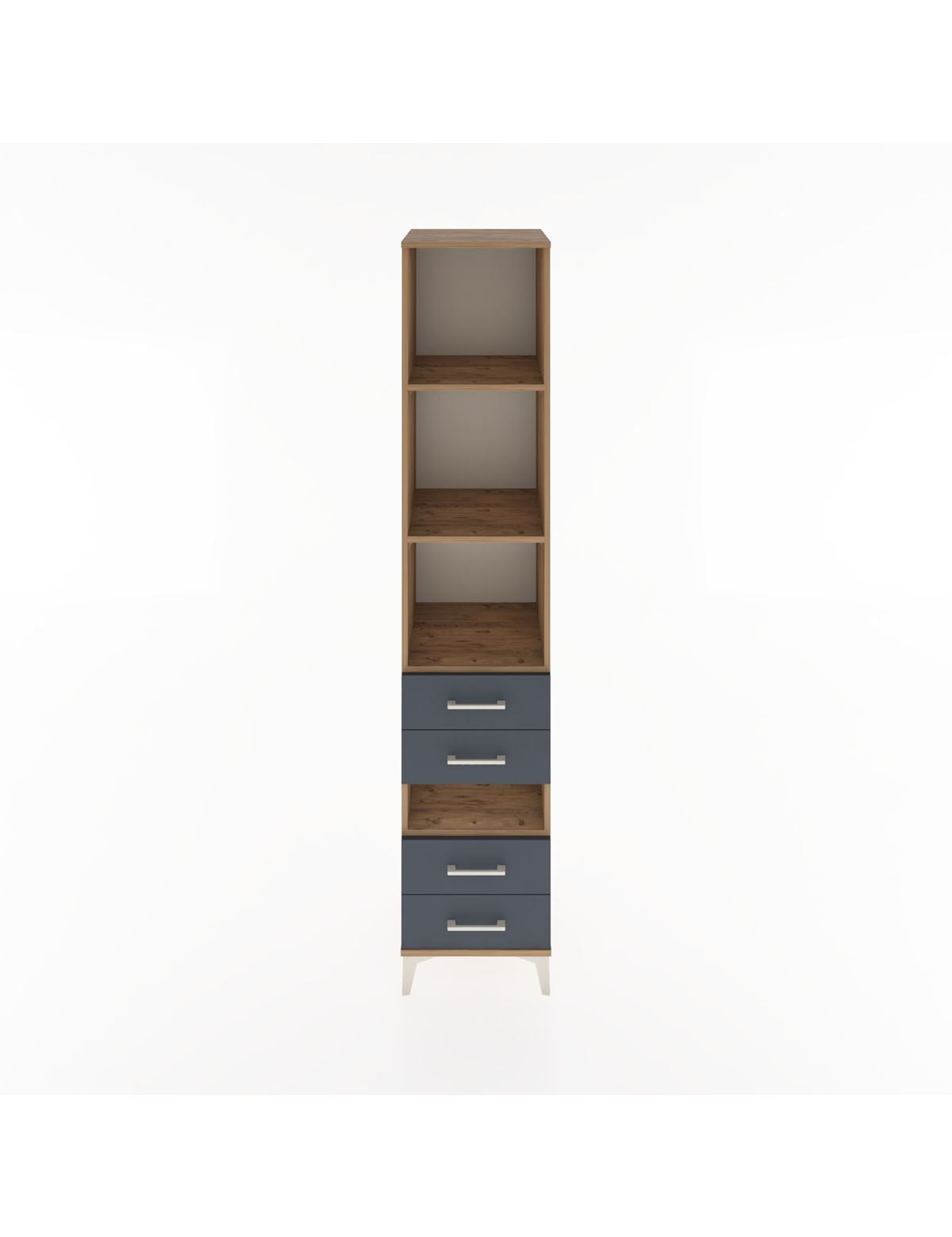 Hyperion Dolap 4 Raflı 4 Çekmeceli 44x44x221 Çam-Antrasit