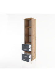 Hyperion Dolap 4 Raflı 4 Çekmeceli 44x44x221 Çam-Antrasit