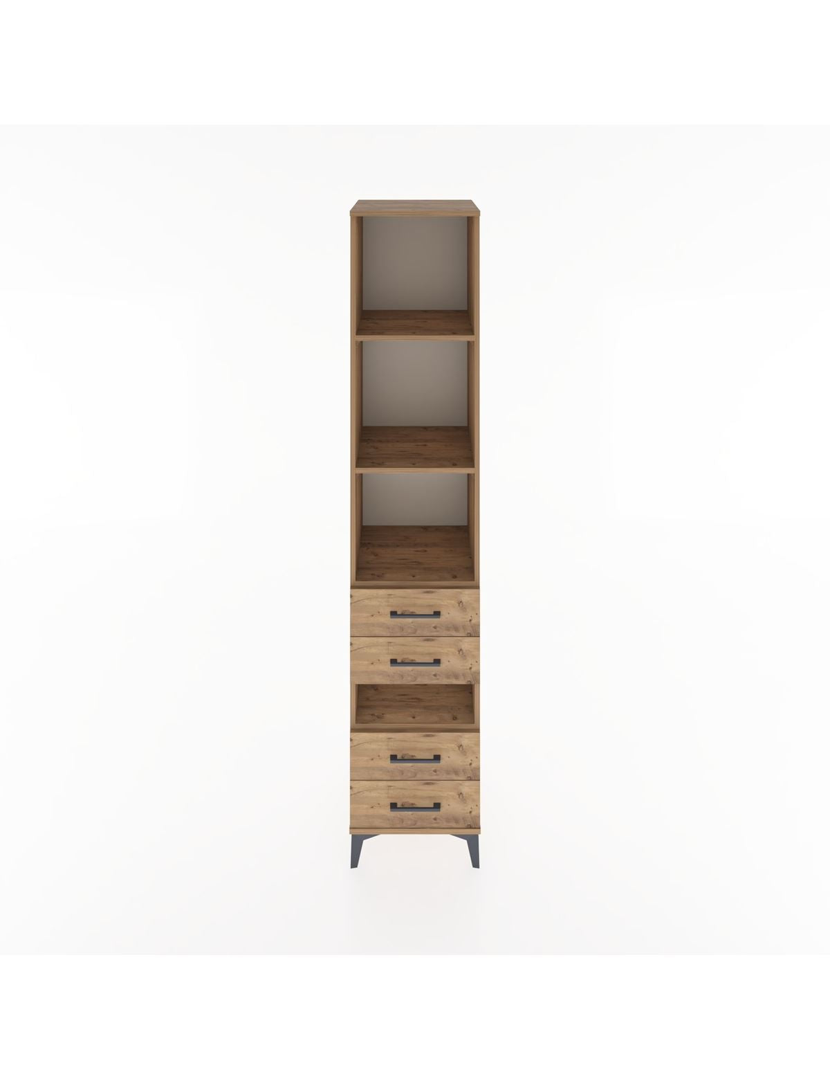 Hyperion Dolap 4 Raflı 4 Çekmeceli 44x44x221 Çam-Çam