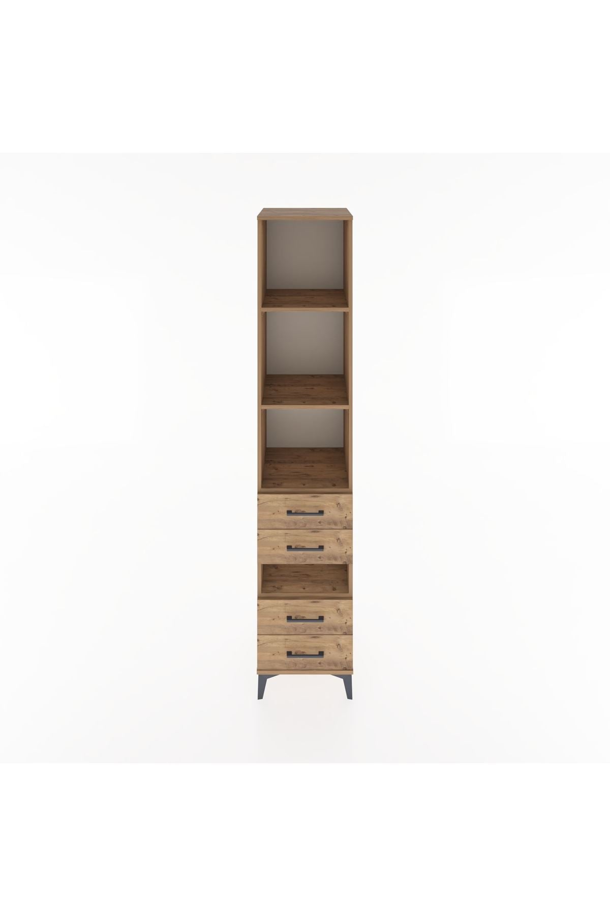 Hyperion Dolap 4 Raflı 4 Çekmeceli 44x44x221 Çam-Çam