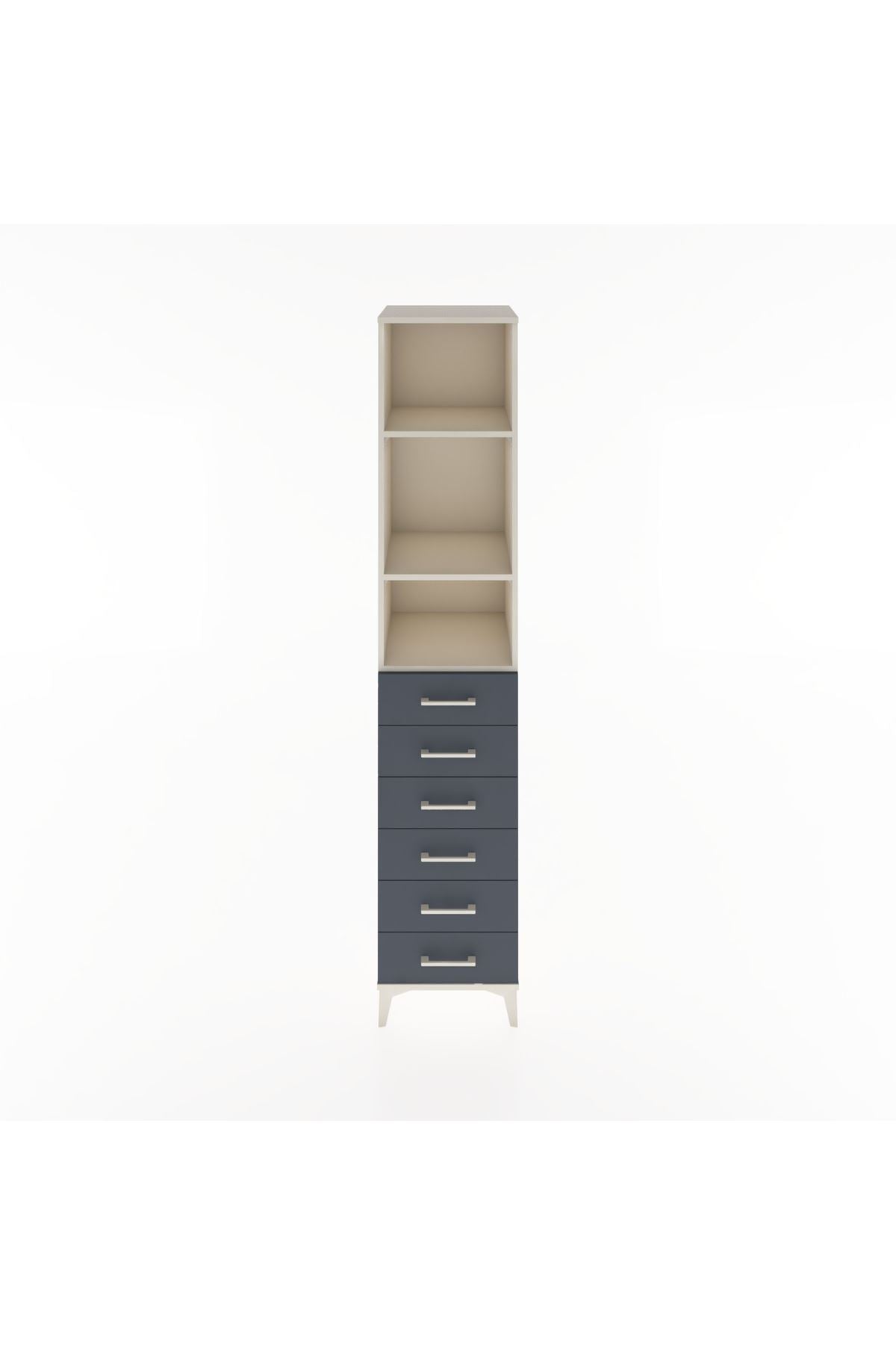 Hyperion Dolap 3 Raflı 6 Çekmeceli 44x44x221 Aytaşı-Antrasit