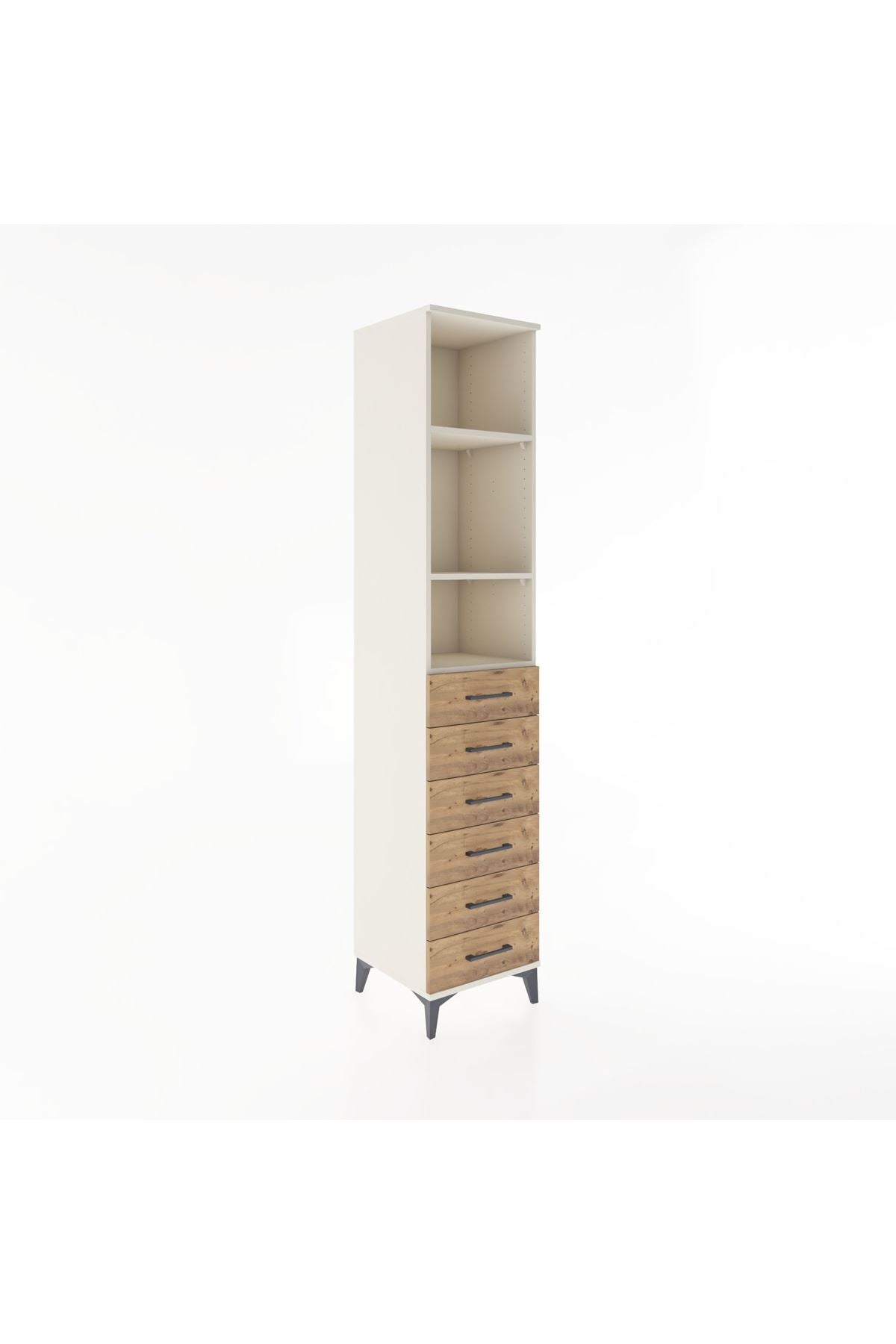 Hyperion Dolap 3 Raflı 6 Çekmeceli 44x44x221 Aytaşı-Çam