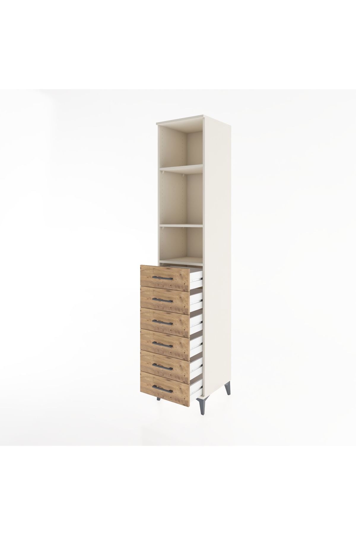 Hyperion Dolap 3 Raflı 6 Çekmeceli 44x44x221 Aytaşı-Çam