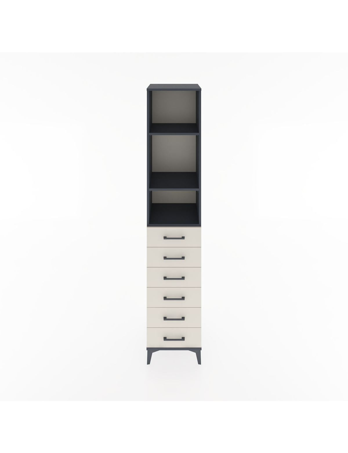 Hyperion Dolap 3 Raflı 6 Çekmeceli 44x44x221 Antrasit-Aytaşı