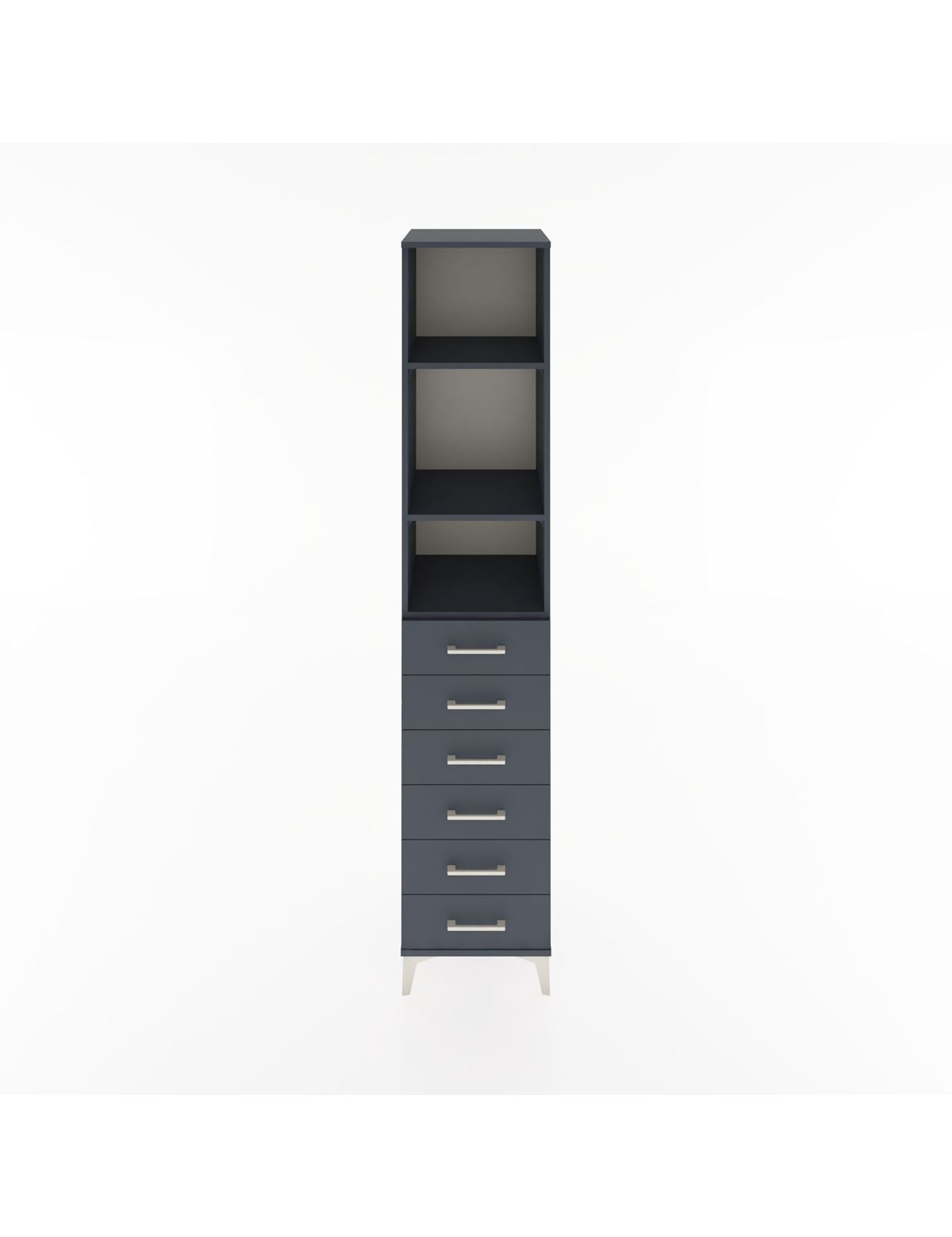 Hyperion Dolap 3 Raflı 6 Çekmeceli 44x44x221 Antrasit-Antrasit