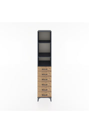 Hyperion Dolap 3 Raflı 6 Çekmeceli 44x44x221 Antrasit-Çam