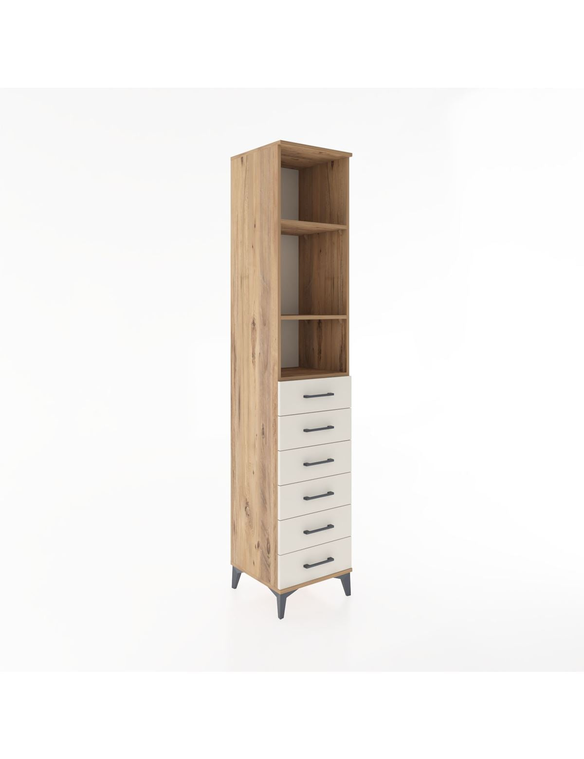 Hyperion Dolap 3 Raflı 6 Çekmeceli 44x44x221 Çam-Aytaşı