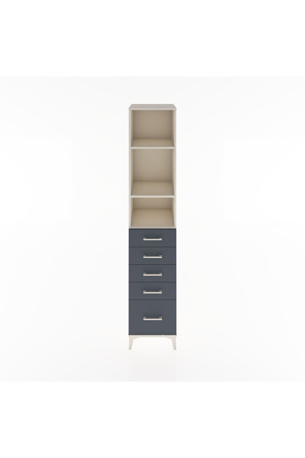 Hyperion Dolap 3 Raflı 5 Çekmeceli 44x44x221 Aytaşı-Antrasit