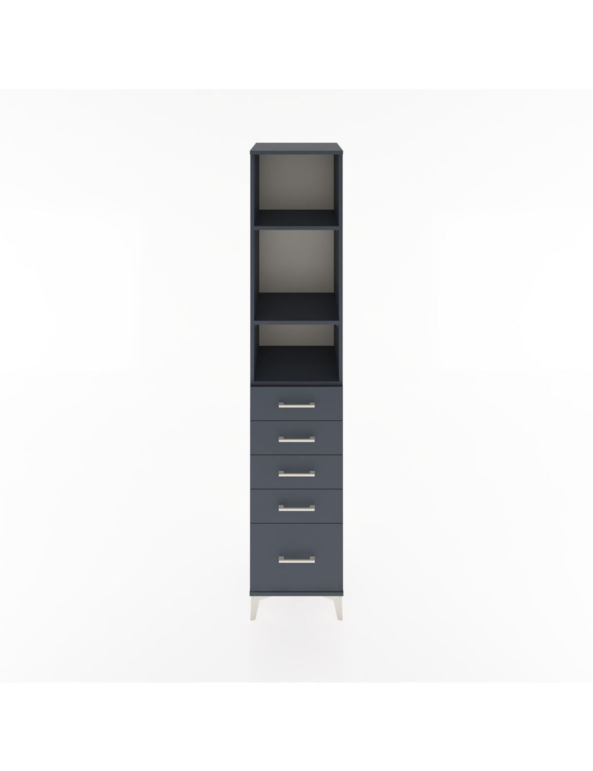 Hyperion Dolap 3 Raflı 5 Çekmeceli 44x44x221 Antrasit-Antrasit