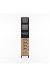 Hyperion Dolap 3 Raflı 5 Çekmeceli 44x44x221 Antrasit-Çam